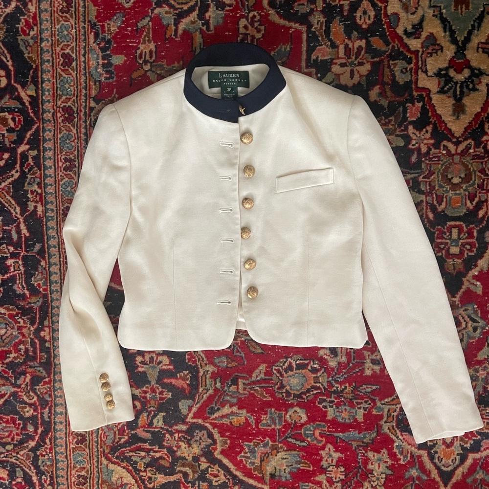 Ralph Lauren Vintage Cream Military Blazer